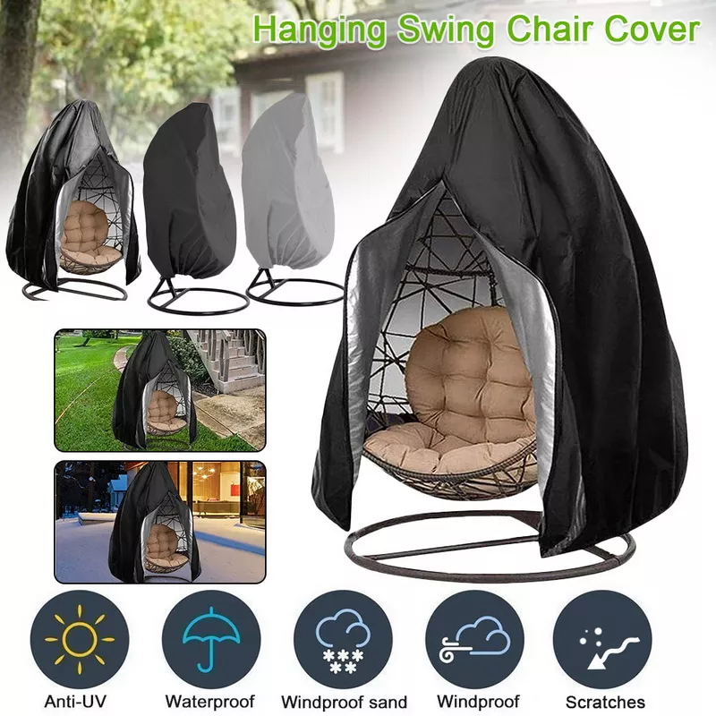 Waterproof Patio Chair Cover Egg Swing Chair Dust Cover Protector With Zipper Protective Case Outdoor Hanging Egg Chair Cover
