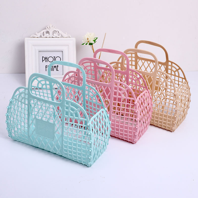 3 Color Large Plastic Food Basket Bathroom Storage Basket Can Be Disassembled Shopping Storage Basket Party Favor Ideal Gift