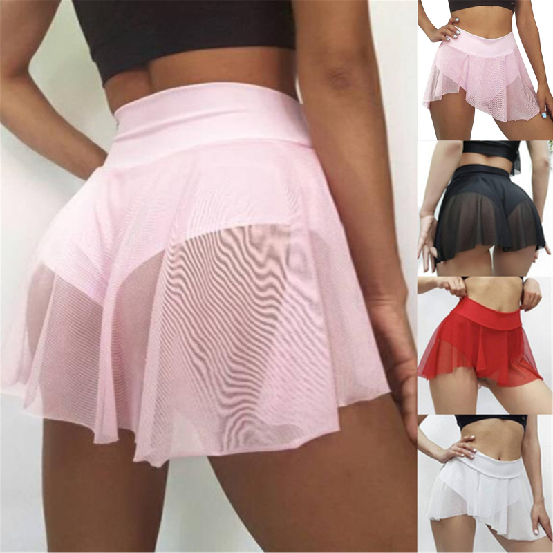 Sexy Upskirt Solid Color Soft Silk Lotus Leaf Pendulum Transparent Nightclub Party Livestream Mini Skirts For Nightclub Woman