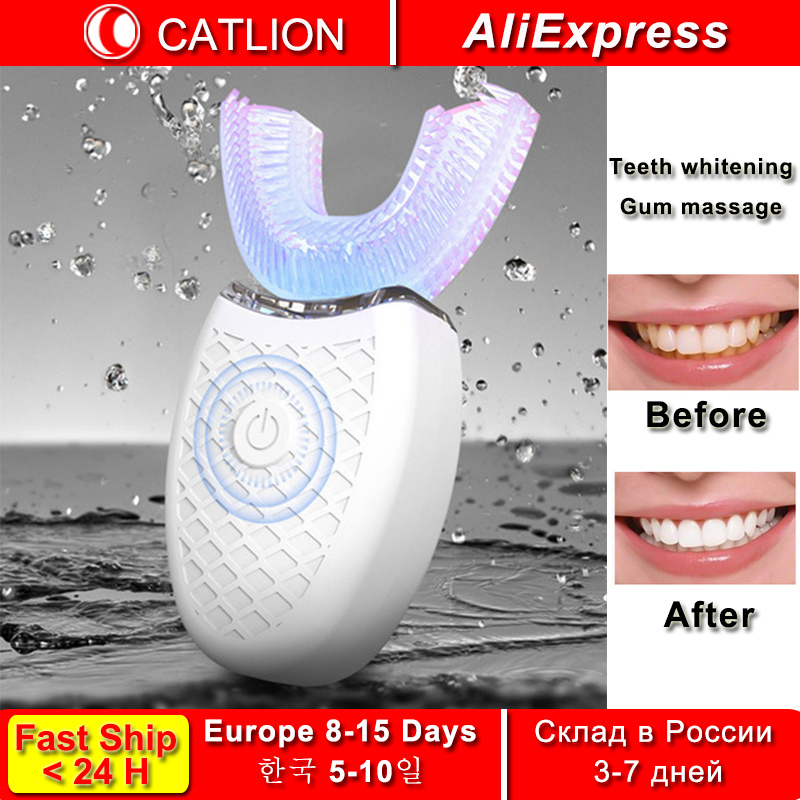 Rechargeable Sonic Electric Toothbrush Kids U Shaped Ultrasonic Tooth Brush 360clean Teeth Whitening For Adult Ipx8 Waterproof