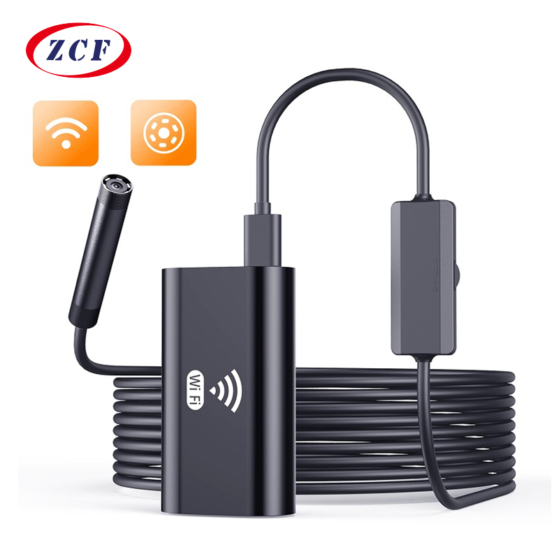 F99 Wifi Endoscope Camera HD720P 8mmLens USB Camera Semi-rigid Cable Waterproof Iphone Android Wireless Car Inspection Borescope