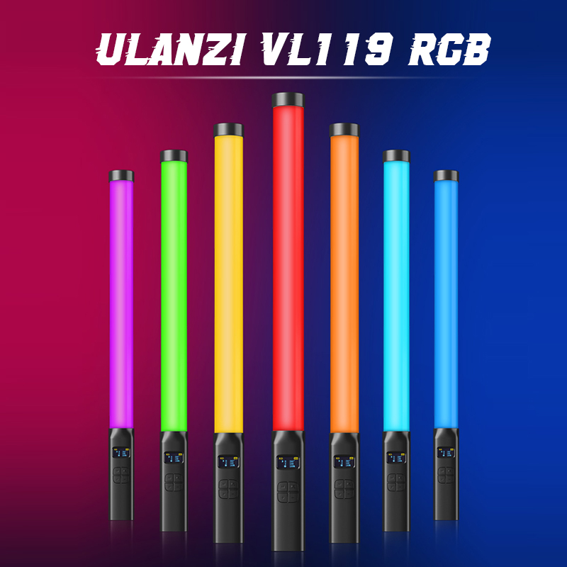 Ulanzi VL119 Handheld RGB Colorful Stick Light 19.68 inch Handheld LED Light Wand CRI 95+ 2500K-9000K Pography Studio Lamp