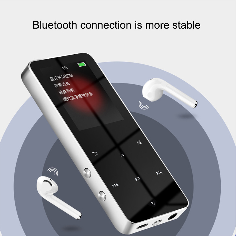 MP3 MP4 HiFi Music Player Bluetooth-compatible Supports Card， With FM Alarm Clock Pedometer E-Book Built-in Speaker