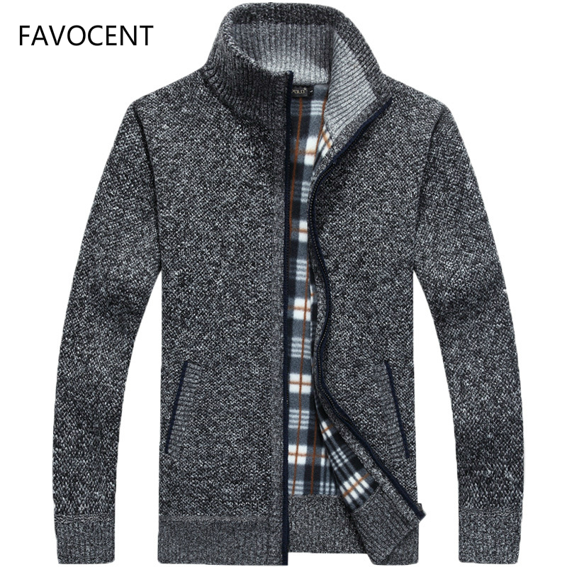  Autumn Winter Men's Sweater Coat Faux Fur Wool Sweater Jackets Men Zipper Knitted Thick Coat Warm Casual Knitwear Cardigan