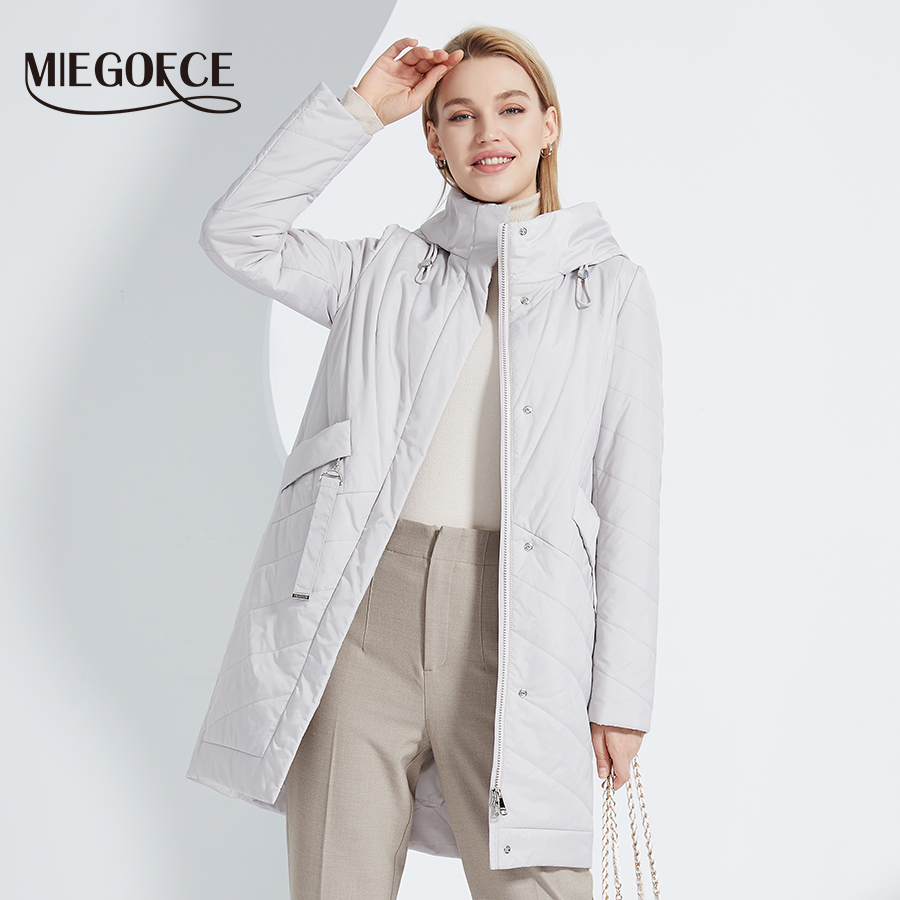 MIEGOFCE  Spring Autumn   Long Women Parka Hooded Ladies Jacket Windproof Warm Cotton Clothes Coat C22144