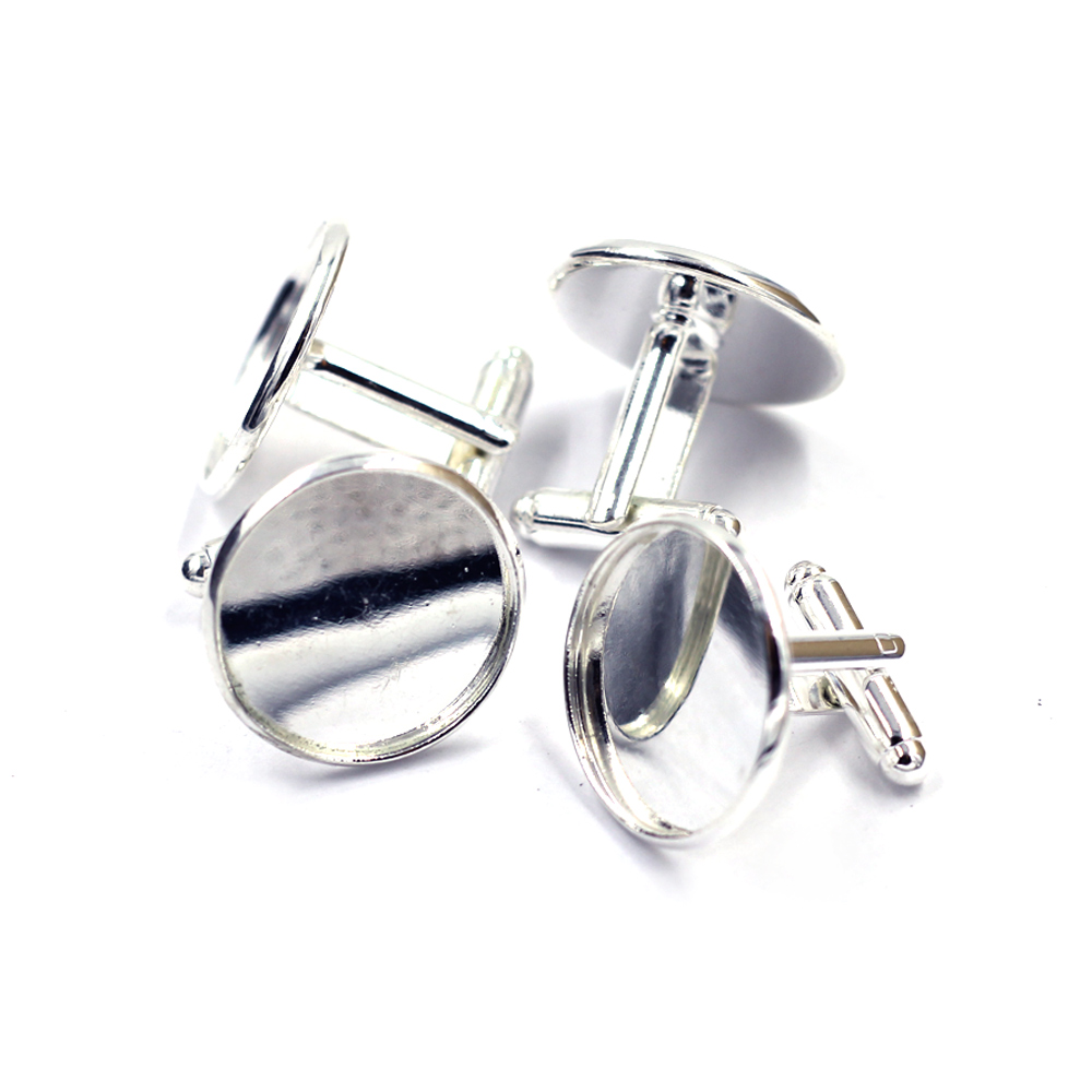 Cuff Links Cufflinks Setting Copper Silver Plated For Man Suit Clothing Jewelry DIY Accessories 26x22mm Fit 20mm Cabochon