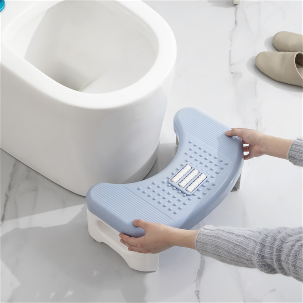 Toilet Stool Foldable Footstool Bathroom Shower Chair U-Shaped Squatty Potty Office Massage Footstool Anti-slip Heightened Tool 