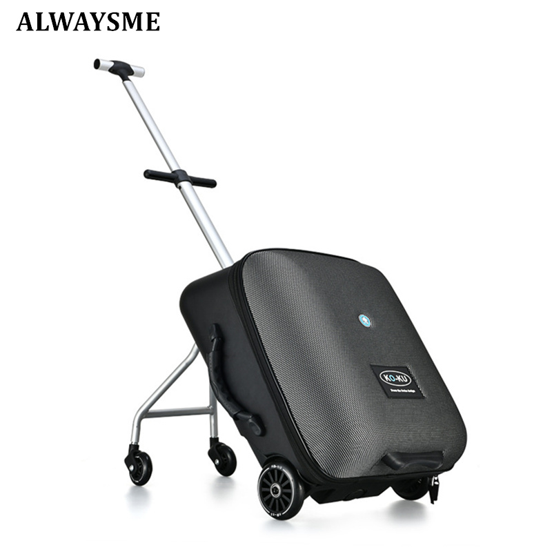 ALWAYSME Multifunction Child Kids Travel Cart and Trolley Case，，Black Color