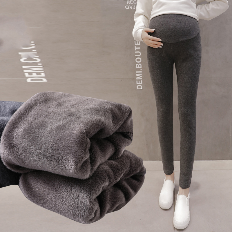  All Match Maternity Pants Winter Leggings Good  Cotton Thicken Velvet Warm Leggings for Pregnant Women