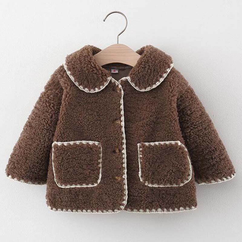 Girls jacket sweet style autumn and winter thickened cotton jacket girl lace sequin bow plus cotton warm thickened jacket