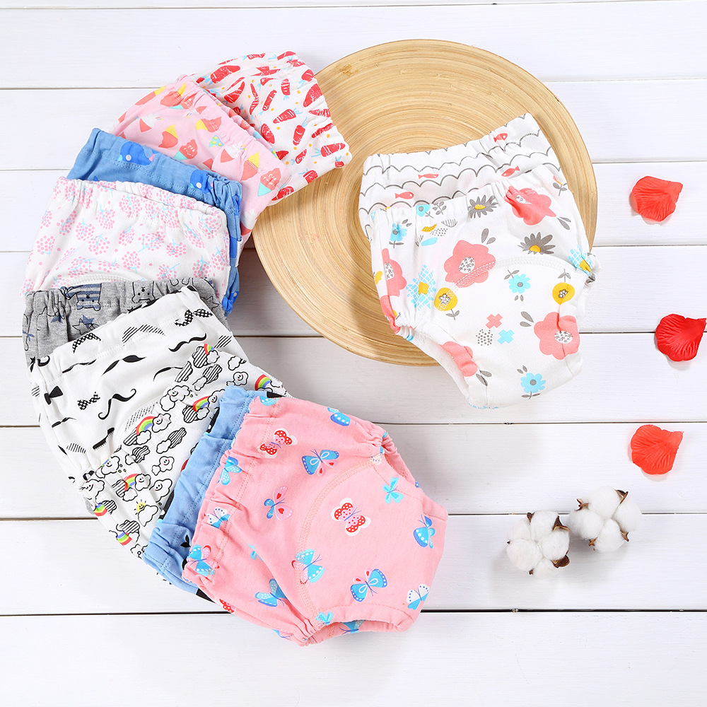 Waterproof Diaper Changing Panties Reusable Baby Training Pants Cotton Baby Short Underwear Washable Baby Cloth Diapers