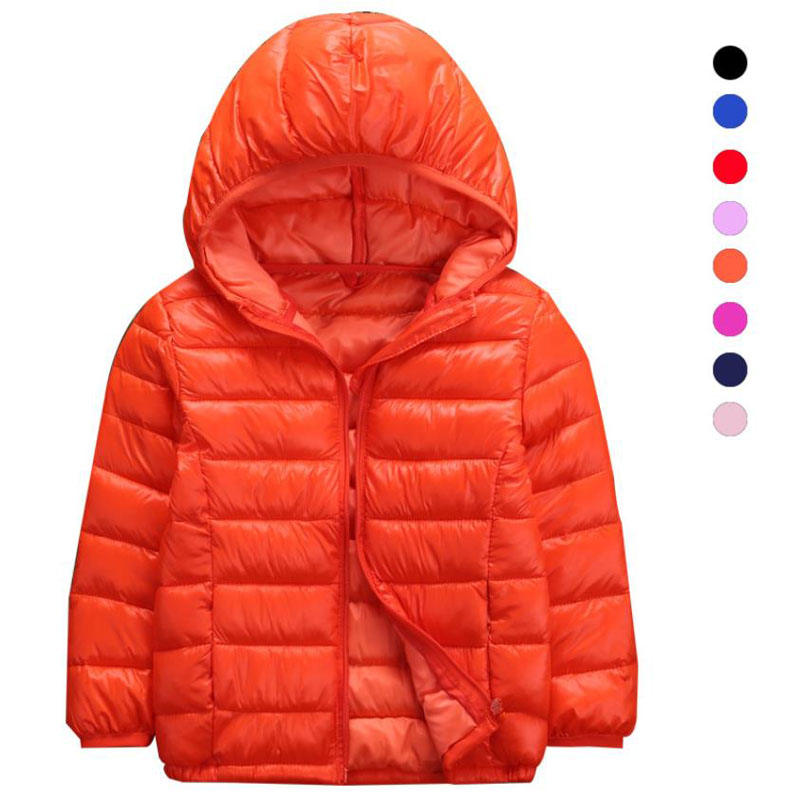 Autumn Winter Hooded Children Down Jackets For Girls Candy Color Warm Kids Down Coats For  3-14 Years Outerwear Clothes