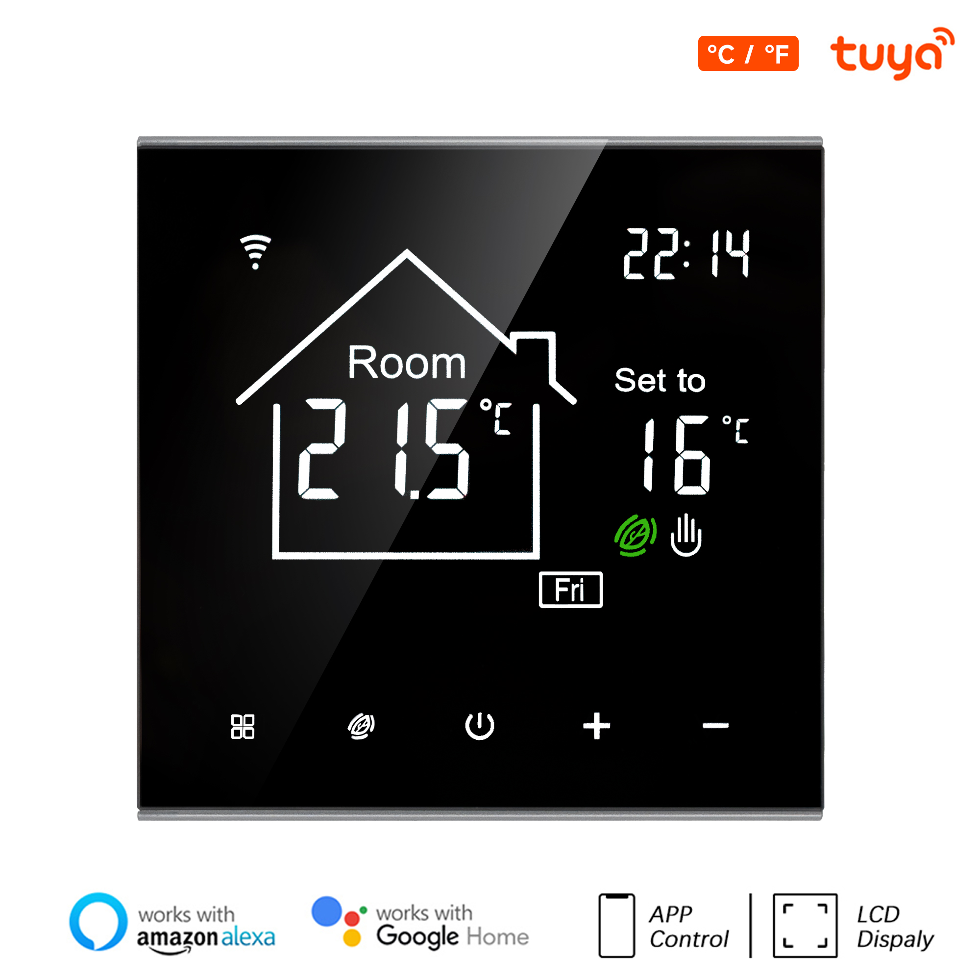 Tuya WiFi Smart Thermostat LCD Display Touch Screen for Electric Floor Heating Water/Gas Boiler Temperature Remote Controller