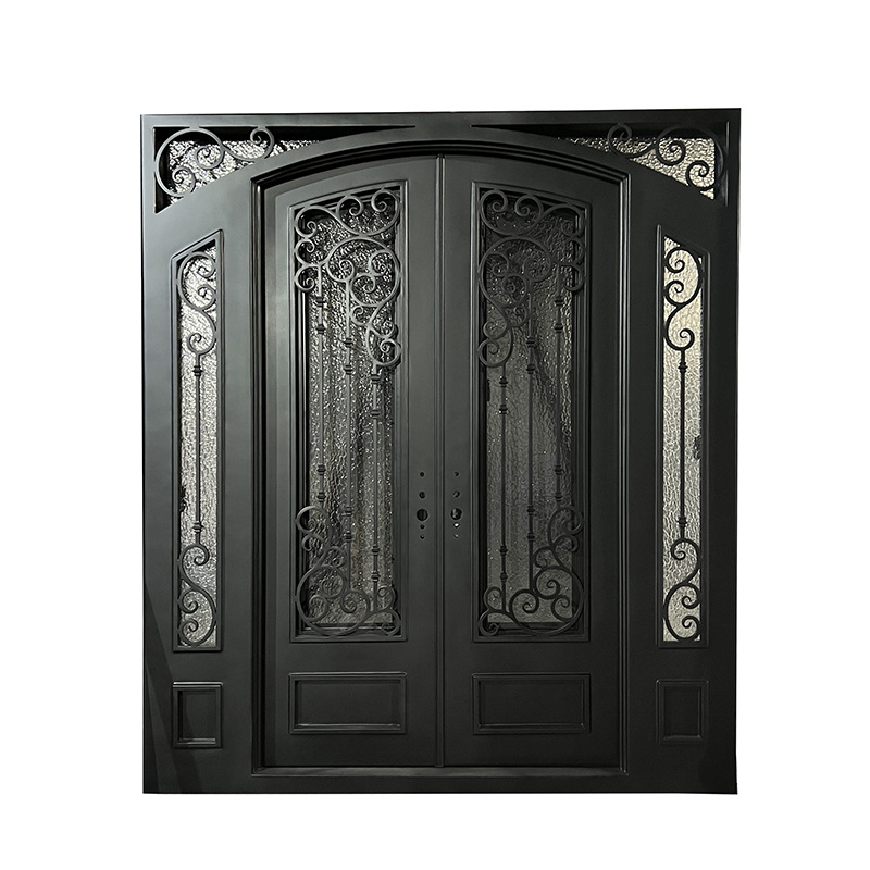 Doors for House Modern Design French Door Glass Door Hinges Wrought Iron Door with Glass Double Door Entrance door