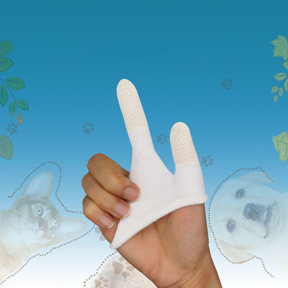 Two-finger Pet Tooth Brush Dog Toothbrush Cat Toothbrushes Fingers Toothbrushes for Dog Cats Teeth Cleaning Washable Comfortable