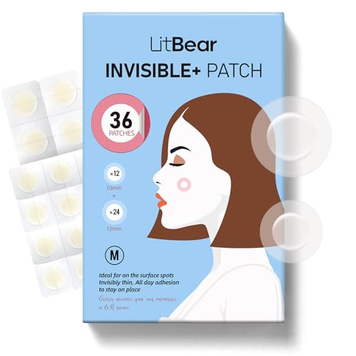 LitBear Pimple Patches, Upgraded Invisible Acne Cover Patch, Hydrocolloid Acne Patches for Face with Salicylic Acid, Zits Patches for Acne, Bleimish, Pimple Stickers Acne Dots