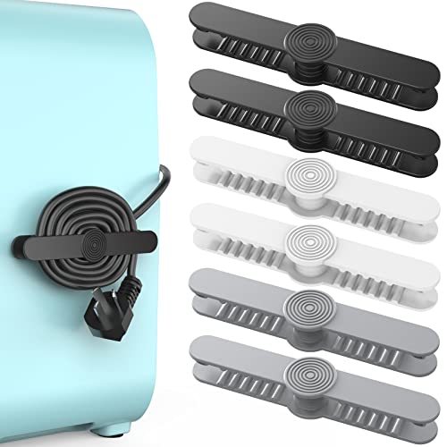 Delidigi Cord Organizer for Kitchen Appliances, 6 Pack Adhesive Kitchen Gadgets Cable Management Cord Wrapper for Home Appliances, Mixer, Blender, Toaster, Coffee Maker, Juicer Machine and Air Fryer