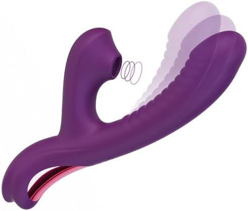 Tracy's Dog Rabbit Vibrator with Suction & Come-Hither Motion, Clitoral G Spot Stimulator, Adult Sex Toy for Women Couples, 3 Sucking &10 Vibration Modes, Flexible Finger Massager for Intense Pleasure