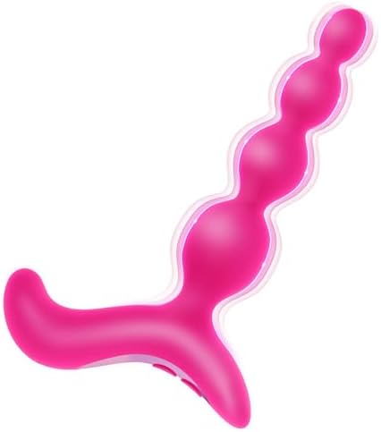 Vibrating Anal Beads Butt Plug - Sex Toys for Women and Men Anal Vibrator, Adult Toys Vibrater Wand Prostate Massager, Anal Toys Sex Novelties G Spot Dildo Sexual Pleasure Tools for Couple (Rose Red)