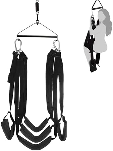 Sex Swing, BDSM Toys 360 Degree Spinning Indoor Ceiling Swing Steel Triangle Spring & Widened Comfortable Pads, Bondage Restraints Heavy Duty Sex Swings Sex Toys for Couples Hold Up to 800 lbs
