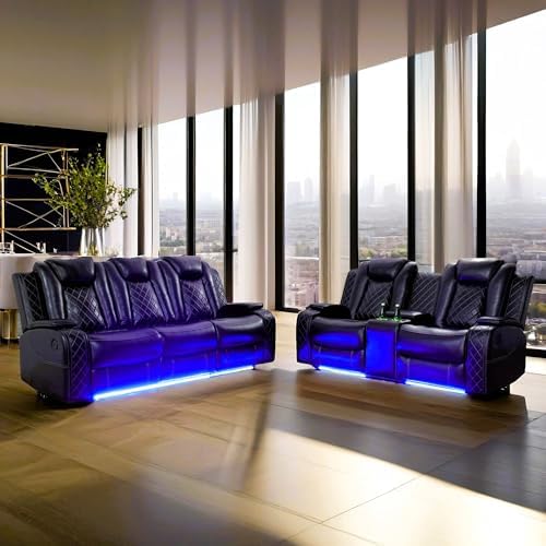 Lionel Power Recliner Living Room Set with LED for Living Room, Dormitory, Guest House, Playroom, Airbnb,Apartment