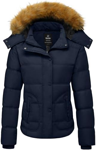 wantdo Women's Hooded Winter Coat Thicken Quilted Puffer Jacket Warm Parka
