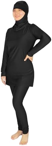 Plus Size Burkini Muslim Swimsuits for Women Modest Islamic Swimwear Long Sleeve Full Cover 3PCS Set Beachwear with Cap