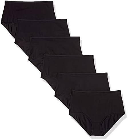 Amazon Essentials Women's Cotton High Waisted Underwear (Available in Plus Size), Pack of 6