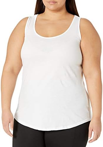 JUST MY SIZE Women's Size Cotton Jersey Shirttail Tank Top, Plus Sleeveless Shirts