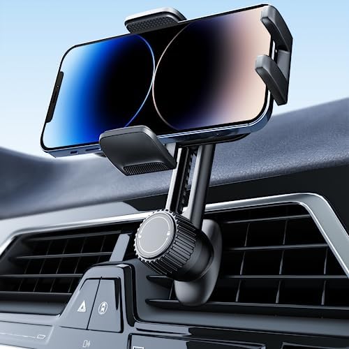 Phone Mount for Car Vent: [Never Blocking] Air Vent Cell Phones Holder for iPhone & Samsung Android Smartphone [Thick Cases Friendly] Hands-Free Auto Mobile Phone Stand