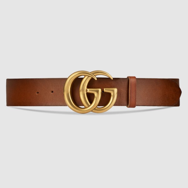 Gucci Brown Leather 38MM Belt with Double G Buckle