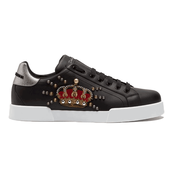 DOLCE & GABBANA CALFSKIN PORTOFINO SNEAKERS WITH PATCH – DG1